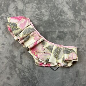 Beach Riot Bikini Top Womens Medium One Shoulder Ruffle Floral Swim NEW